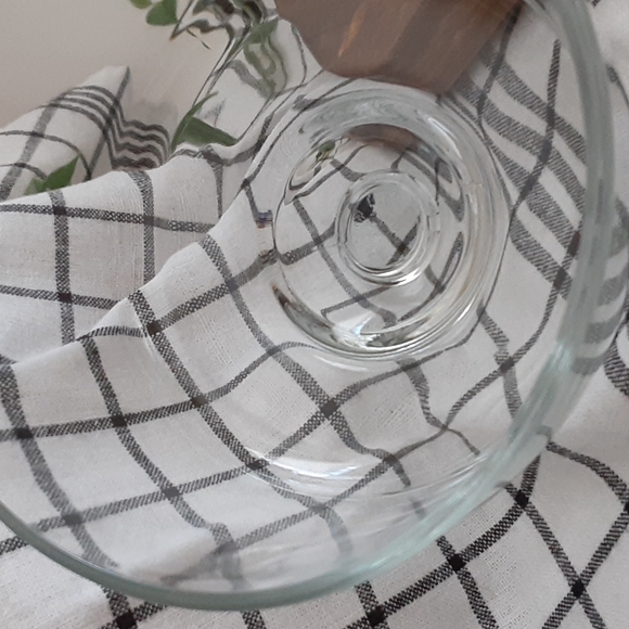 M. Kamenstein Wheat Bread Plate Wood Base Glass Cloche Dome Charcuterie Board - Picture 13 of 16